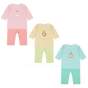 [압소바] [백일 돌선물] (아기유아내복) 면100 동물캐릭터 7부내의 3종택1 (A1A103D1T3)