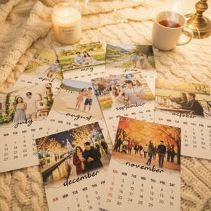 커스텀 포토 제작 탁상 달력 캘린더 커플 아기 고양이 +포장봉투