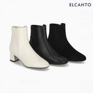 엘칸토  (LCWA22U44C) 여성 스퀘어토 베이직 가죽 앵클 부츠  5cm