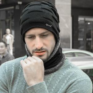 아트박스/위드마켓 루카스 넥워머 비니 모자 세트(블랙) (남성용