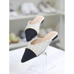 바이로쏘 세이브존03 트위드 콤비 2.0cm 플랫 뮬 블로퍼 (BY)23S10801BB2W