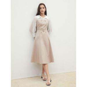 [제이제이 지고트]셔츠 배색 버튼 플레어 원피스 (GR4M0OP901)