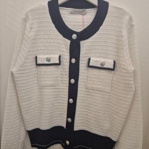 클리지 HC45 라운드 넥 배색 가디건 CP2WKC0704F