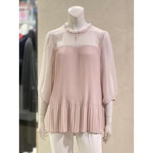 벨리시앙 세이브존01 쉬폰 큐빅 장식 플리츠 블라우스(2color) BL3215