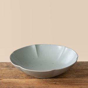 이천도자기 달 그레이 꽃모양볼 대 20cm 도자기 식기 브런치볼 샐러드볼 도기볼 파스타식기 파스타볼 한식