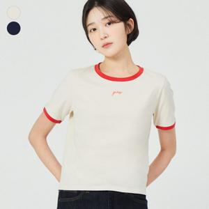 [게스(진)]여성 크롭 링거 게스 스몰로고 반팔티 OP2K8402