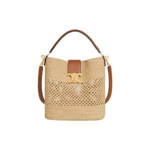 셀린느 미디움 루이즈 버킷 라피아 카프스킨 내츄럴 탄 123152GUJ-02NT