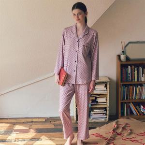 비너스 부드러운 피팅감 코트나 기하나염 스판 여성 기모 파자마 세트 VPA4559W