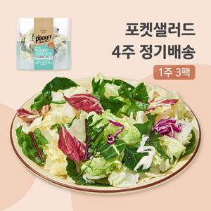 샐러드 4주 정기배송 주3일(채소만샐러드 베이직+플러스+루꼴라)