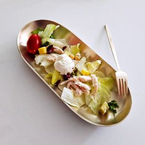 명성유기 방짜 긴 타원접시 대