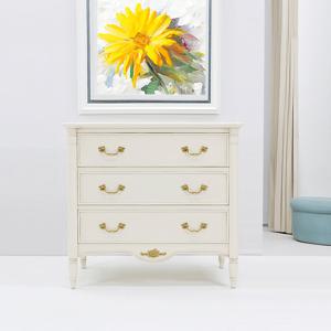 베스트바구스 앨리스3단서랍장 화장대겸서랍 수납장 화이트앤틱