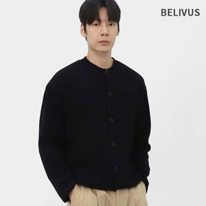 빌리버스 남성 간절기 데일리 구김방지 라운드넥 니트 버튼 가을 가디건 논아이론 BWV084