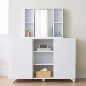 고니 와이드 화장대 거울 수납 화이트 (착불)