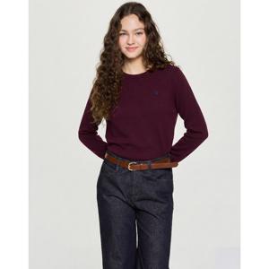 헤지스 여성 시즌오프캐시미어 블렌디드 라운드넥 풀오버 버건디 HSSW5D902D3