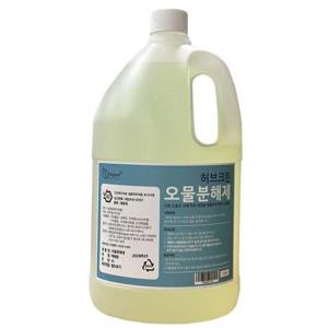 세면대청소 허브크린 배수구 세정제 뚫어뻥 배관 악취 제거제 4L