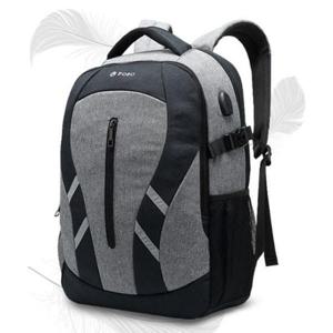 [패션] 신상 학생 백팩 인기 USB 충전 노트북 가방 그레이