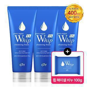 400만 돌파  C2Y 대용량 아쿠아휩 클렌징 폼 225ml 3개