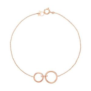 [모아르] 14K 팔찌 체인 금팔찌 투 라운드 큐빅