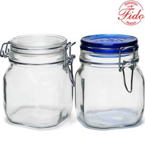 유리 밀폐용기 750ml 투명1P+블루1P 유리공병 과일청 가루보관통