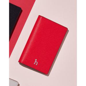 [헤지스/선물포장]레드 퍼피로고 플랫 카드지갑HIHO5F134R2
