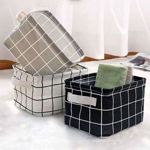 소품정리 린넨 바구니 책상 수납정리 패브릭 다용도 수납 정리 바구니
