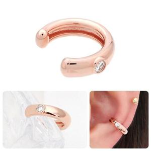 학생귀찌 큐빅 베이직 로즈골드 라운드 링 귀찌 이어커프 14KGP