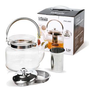 이탈리아노 커피 &  티포트 직화 내열유리 주전자 2L