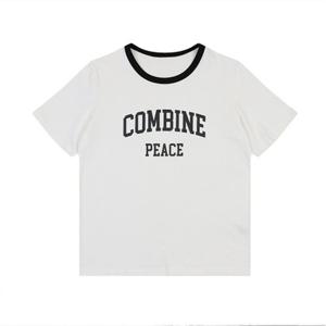 [코데즈컴바인] 배색 네크 1도프린트 티셔츠 (CJC-TS510W8) CJCTS510W80