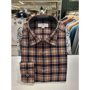 [카운테스마라 와이셔츠] 일반핏 카라커프스 배색감 소프트 기모체크 긴팔남방셔츠 (CDC4C21015G0) CDC4C21015