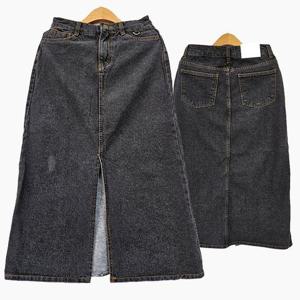 빅사이즈청치마 T568L412 앞트임기모데님스커트 CA