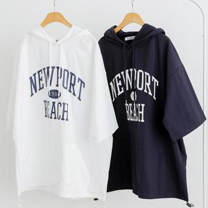 남자 뉴욕 바스락 반목 집업 반팔티 5C-TSH-Q059-검정