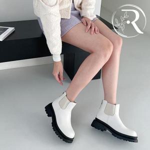 [디자이어로즈] 키높이 통굽 첼시부츠 6cm 소가죽부츠