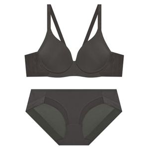 [게스언더웨어] 게스언더웨어 GEWBRBP512DBR 딥브라운 에어푸쉬 심플 무빙 와이어 브라팬티세트 GEWBRBP51