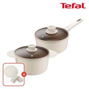 테팔 인덕션 주물 아이콘 냄비 2종(편수18+양수18)(+실리콘 냄비손잡이+냄비받침)