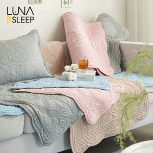 [루나앤슬립] (3인용)통워싱 목화솜 자수퀼팅 소파패드 3종(소파패드*2+다용도매트+1)