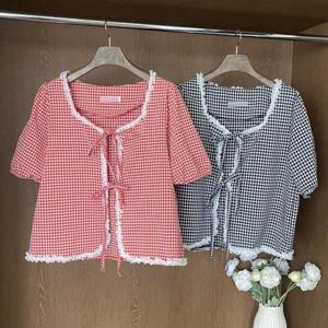 빅사이즈사랑해요 S390L407 블랑체크리본가디건 YP