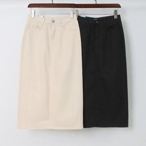 빅사이즈면치마 P365L409 데일리데님면H롱스커트 LO