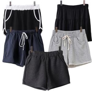 빅사이즈 여자 기모 반바지 밴딩 숏 트레이닝 5부팬츠