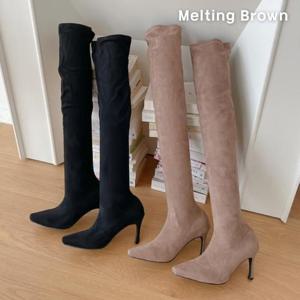 [멜팅브라운] 여성 캐주얼 스판스웨이드 싸이하이부츠 8cm