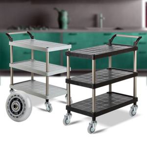 플라스틱 PP 3단 특대 무소음바퀴 이동식카트 트레이 웨건