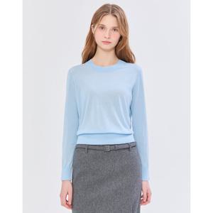 질스튜어트 뉴욕 여성 25SS 블루 단색 코튼혼방 니트 JSSW5B831B2