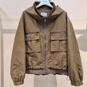 라티움 HC34 국내생산 보브건빵 반후드 밑단스트링 팔 품편한 루즈핏 짧은 반후드 가을점퍼 T2533jp12