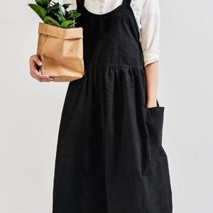 모던 심플 꽃집 주방 이쁜 린넨 원피스 앞치마