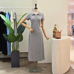 [포커스]  FM4E9OP5873_심플 카라넥 슬림 원피스