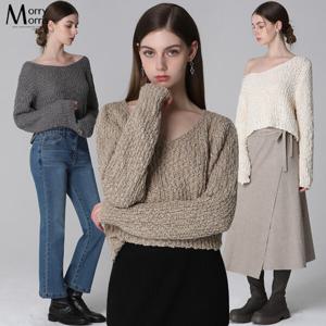 [모리모리스][모리모리스(Morry Morris)] 덴버 포근 브이넥 니트