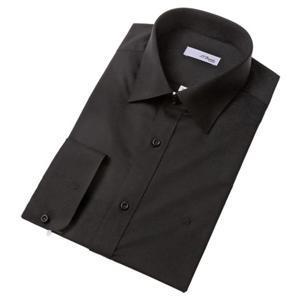 [듀퐁셔츠] 듀퐁셔츠 SE5SM12LS704SBK 노포켓 일반핏 구김 없는 블랙 솔리드 소매 로고 스트레치 긴팔 스판 셔츠 SE5SM12LS704