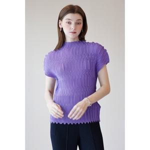 [요이츠]헥사곤 텍스처 플리츠 블라우스_YJ05WNPBL08VI1