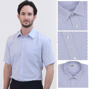 [리빌모아]남자 국산 도트 반팔 정장 와이셔츠 SJ-SHH-S1-블루ST