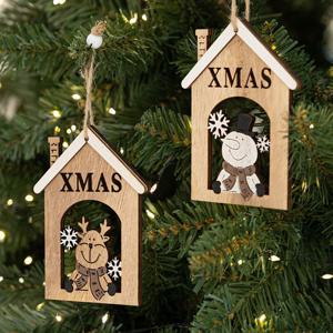 [3+1] 크리스마스 우드 트리 장식 하우스 12cm 2타입 꾸미기 소품 용품 오너먼트 데코