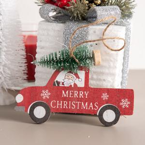 크리스마스 우드 솔 트리 장식 싼타 트럭 8cm 꾸미기 소품 용품 오너먼트 데코 이벤트